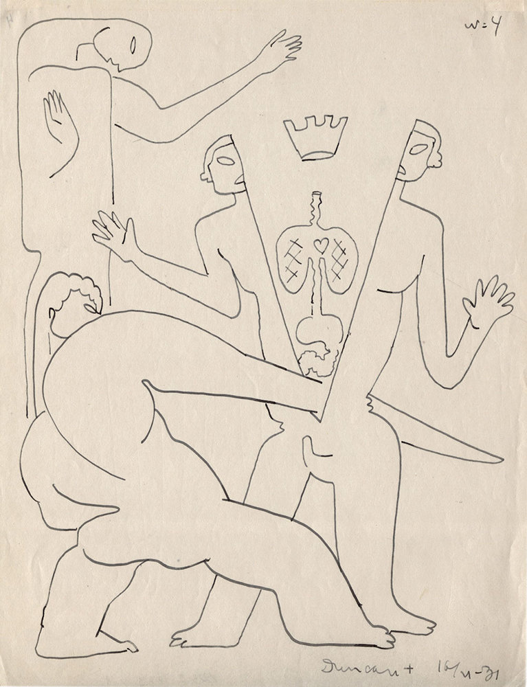 fig.6: Drawing by Sergei Eisenstein from the series “The Assassination of King Duncan” (1931)