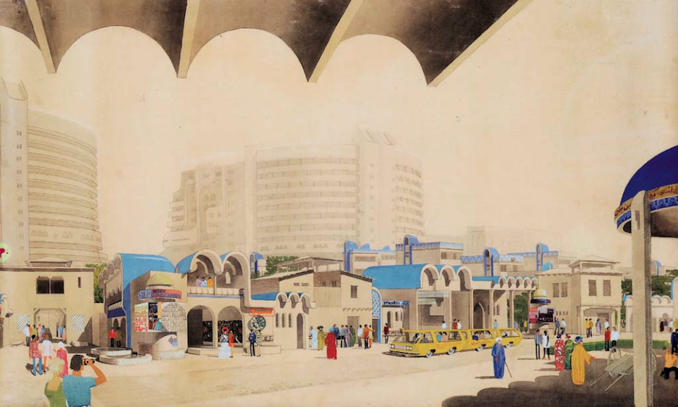 Проект микрорайона Кальакауз, Ташкент (1974-1978). Архитекторы: Андрей Косинский и Геннадий Коробовцев.