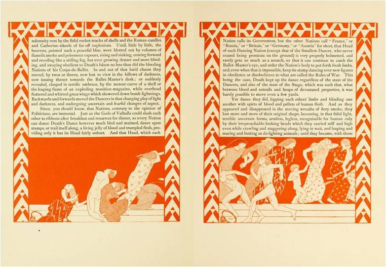 Макс Армфильд Иллюстрации к страницам 13-14 "Балета наций" (1915)