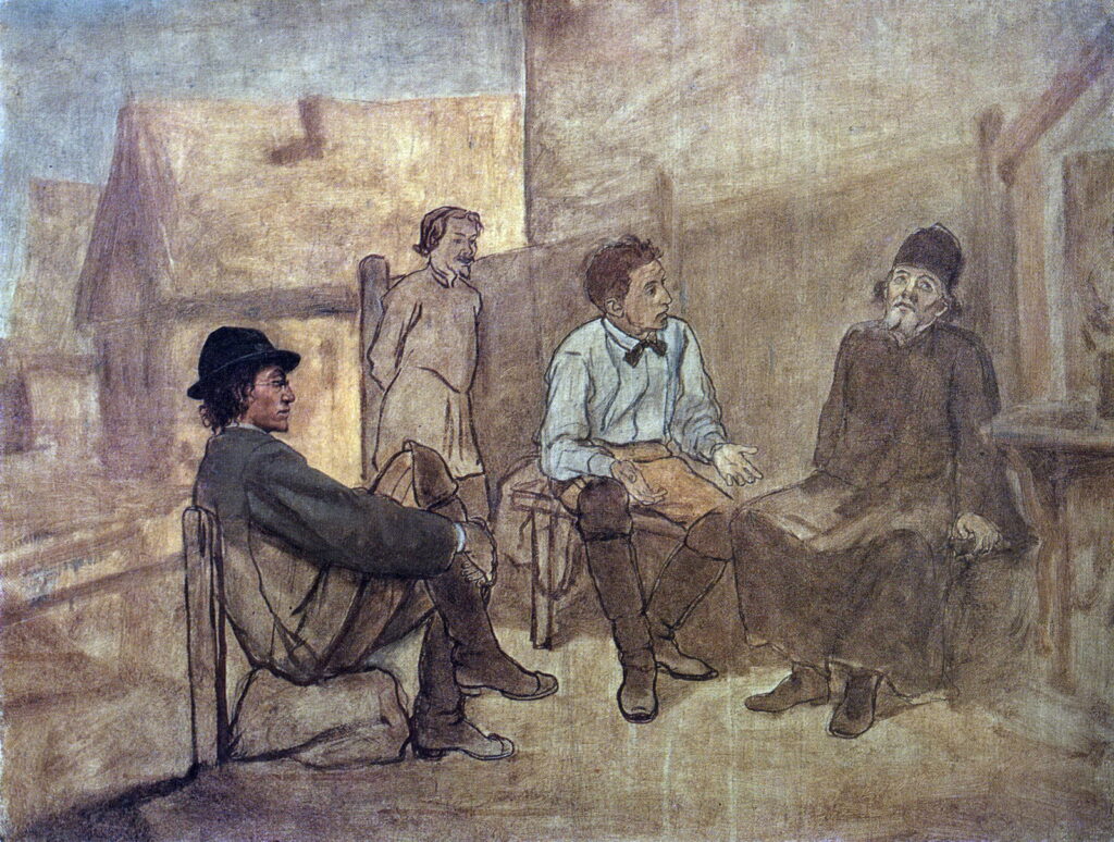 Василий Перов, Разговор студентов с монахом, 1871