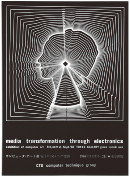 Плакат выставки «Computer Art: MediaMedia Transformation through Electronics». 1968