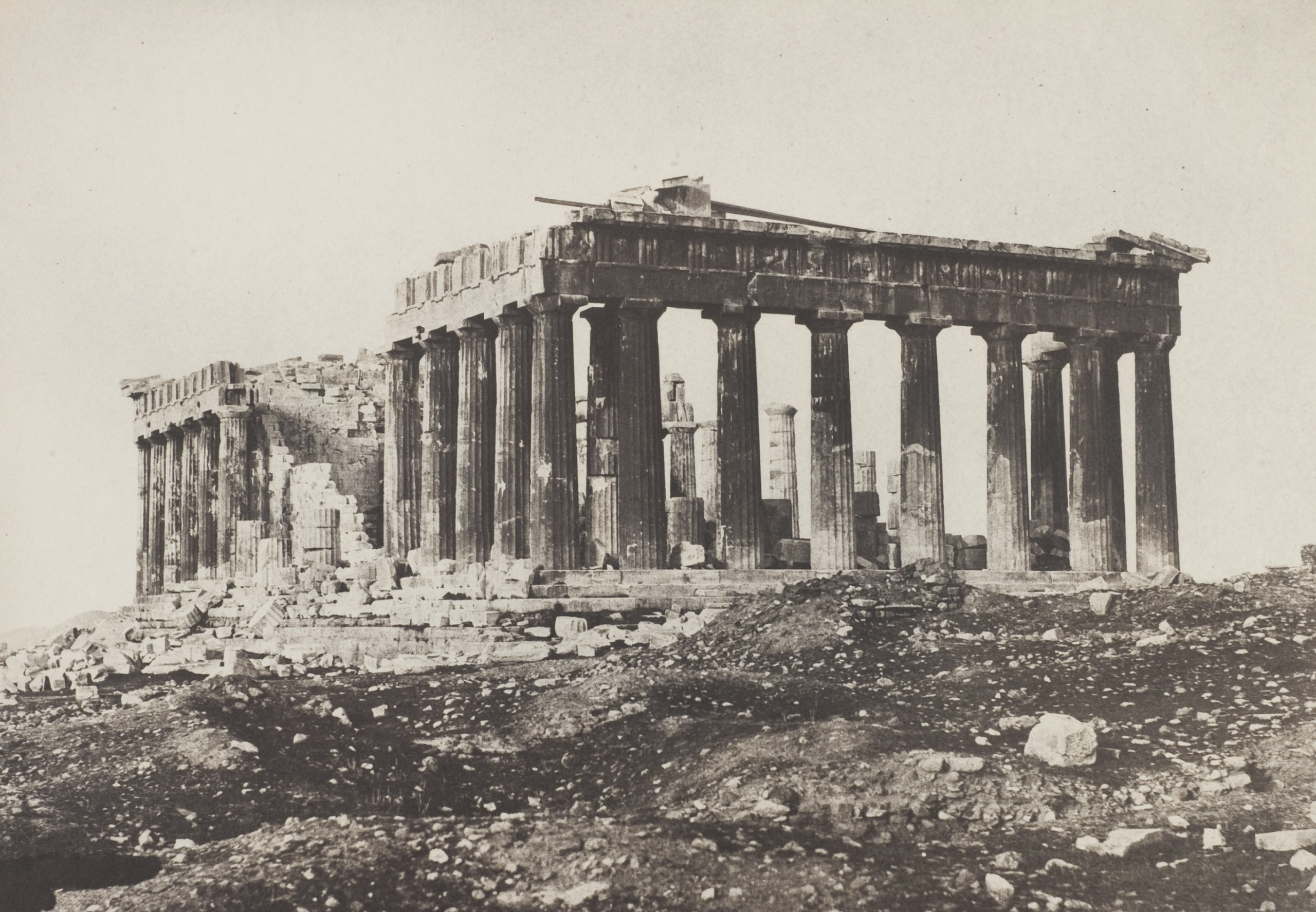 Парфенон в Акрополе, в Афинах, 1852 год. Фотограф — Eugene Piot