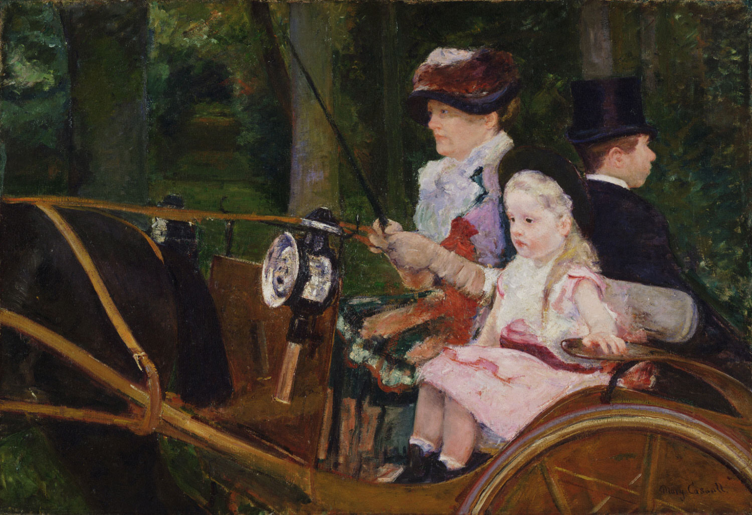 Мэри Кассат. Женщина с ребенком правят повозкой, 1881
