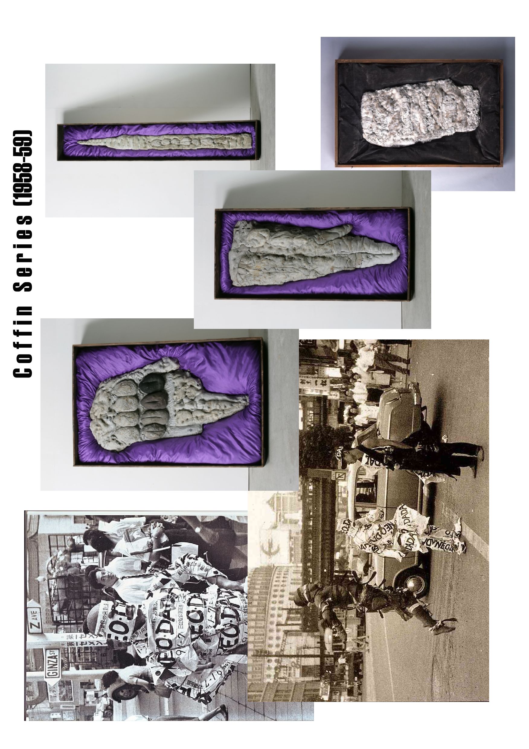 Акции NDO в Токио (1960). Coffin Series (1958-59). Courtesy:https://tinyurl.com/6fcdz6np