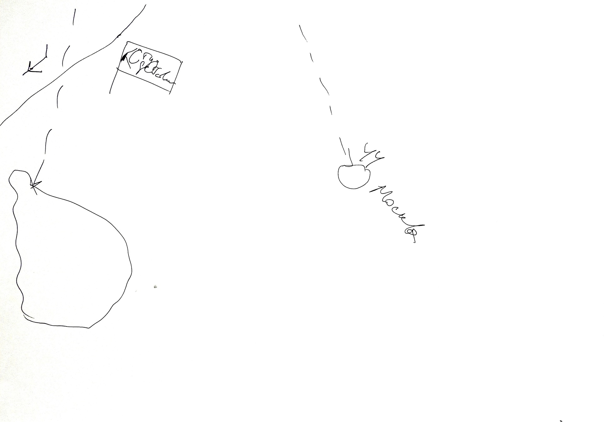 Pavel Arseniev's drawn map from the “Revision: Places and Communities” exhibition. New Holland, 2018