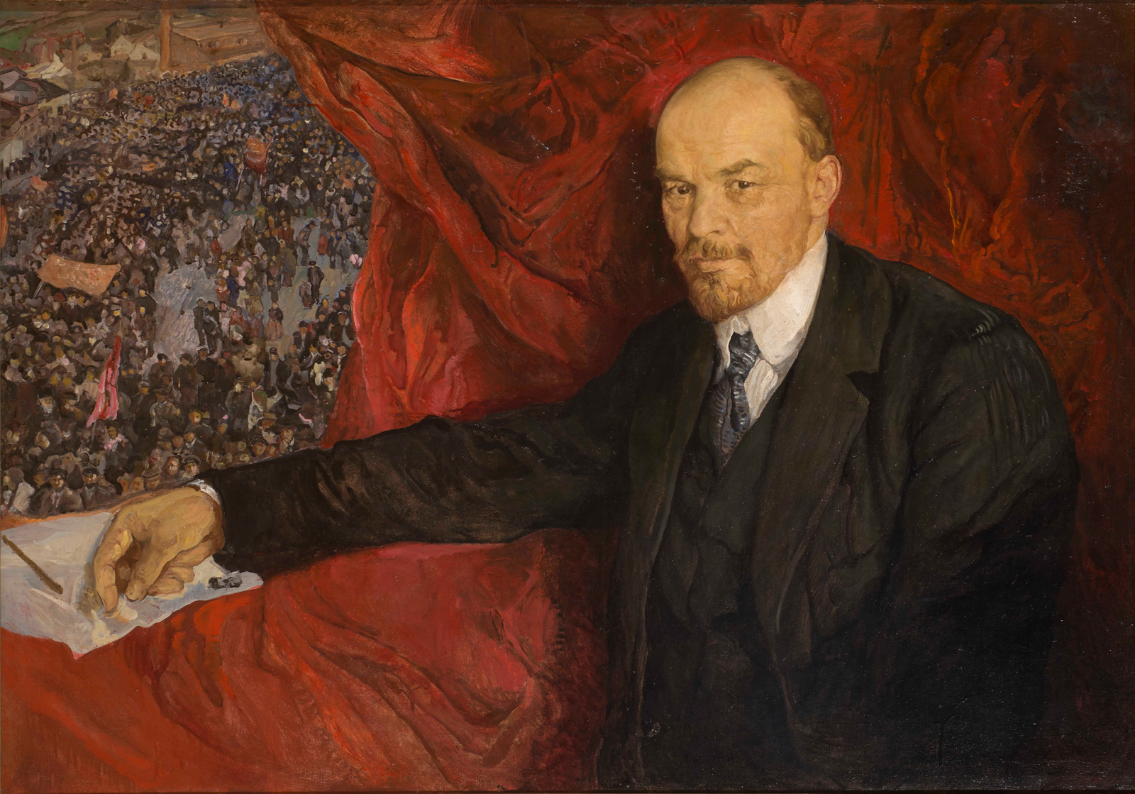 «В. И. Ленин и манифестация». Исаак Бродский. 1919