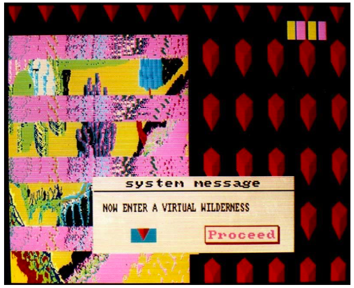Suzanne Treister, <a>Fictional videogame stills</a> – Series 2: Q. Virtual-Wilderness, 1992. Courtesy of the artist