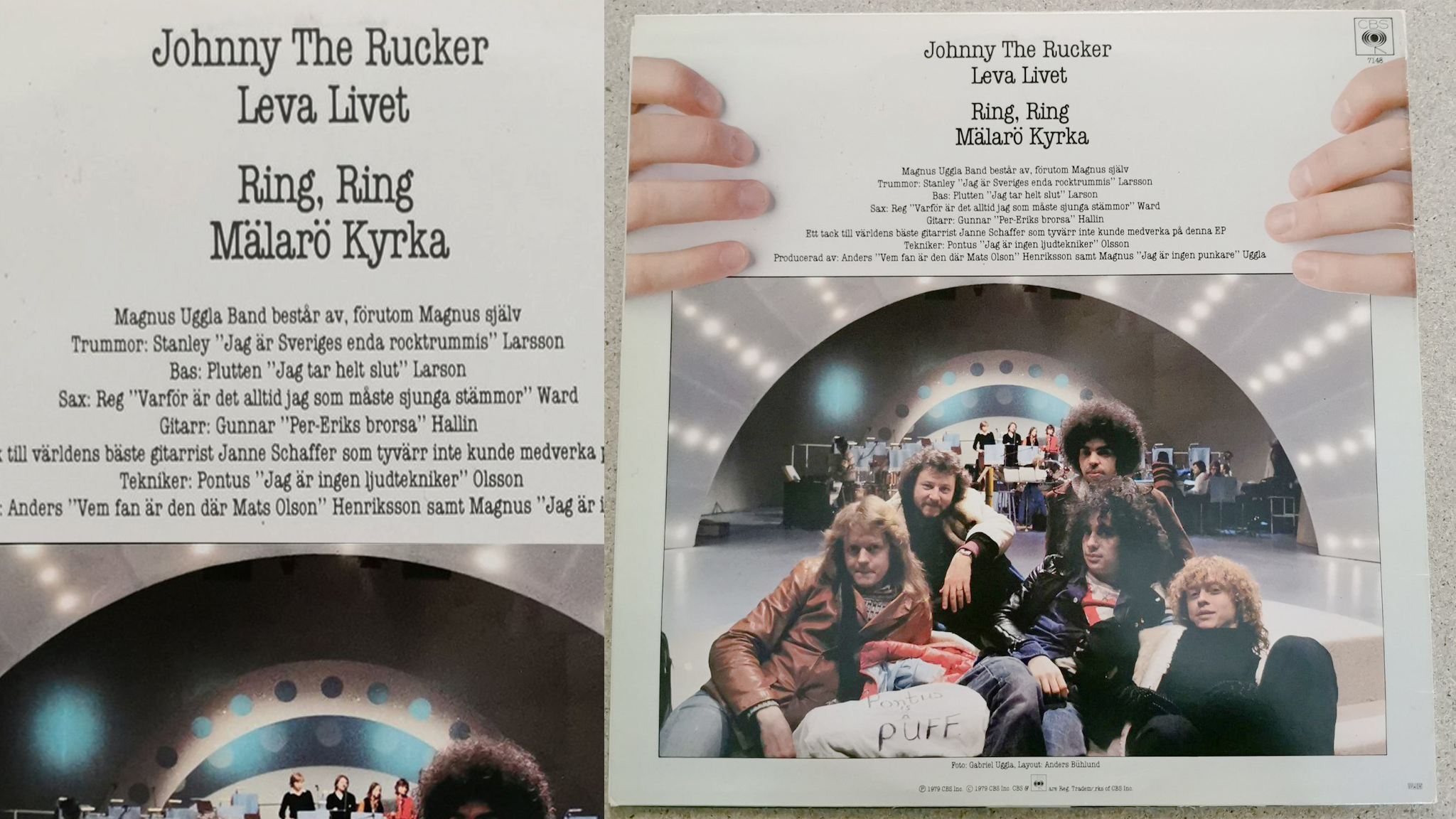 Обратная сторона пластинки "The Magnus Uggla Band Plays Schlager Music"