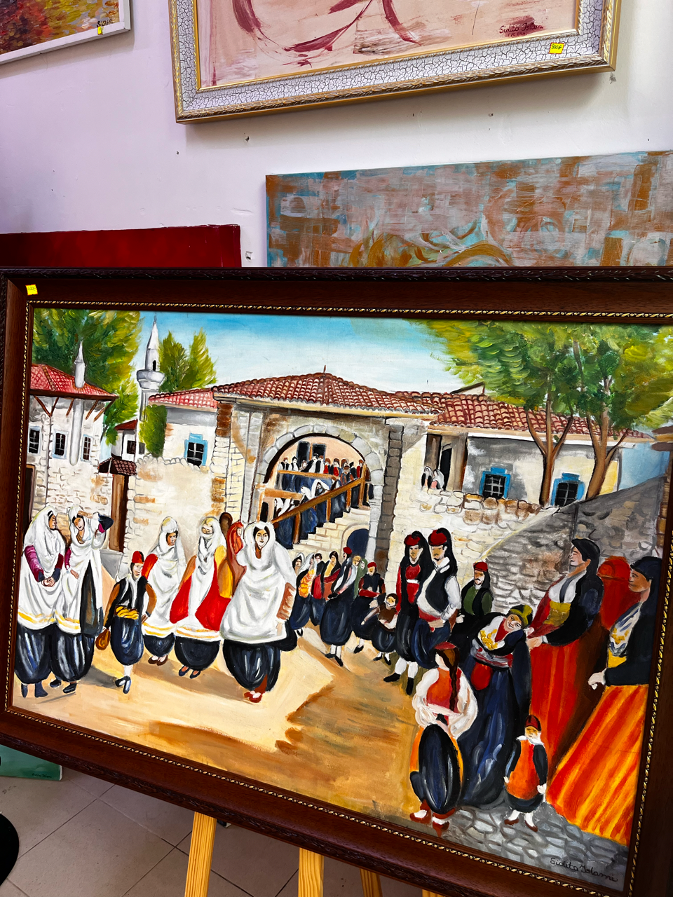 Наивное албанское искусство. Из случайной частной галереи в городе Шкодра, Албания.