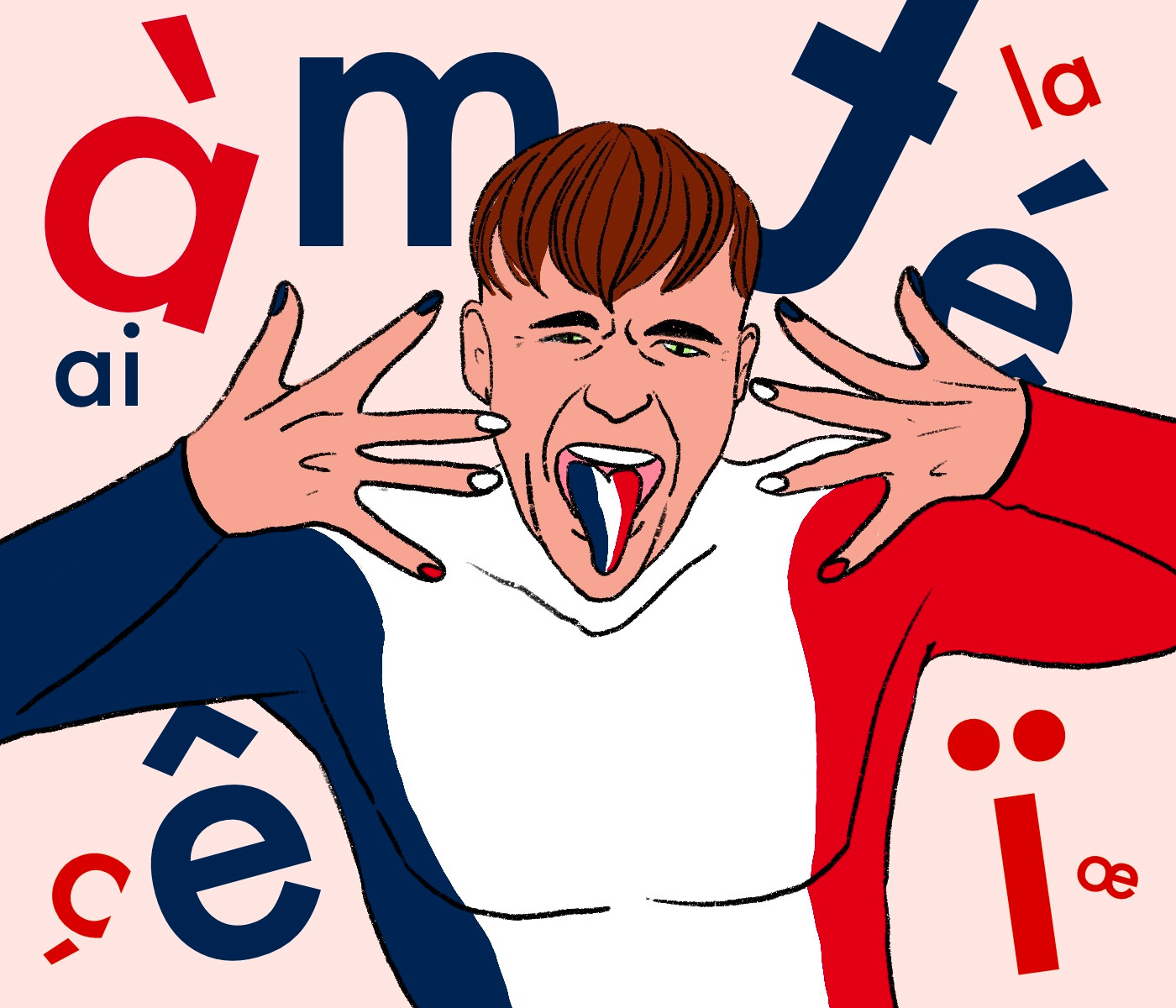 Confession française&nbsp;— Arthur Michaud&nbsp;— Finlande Eurovision&nbsp;— Käärijä stylisé en drapeau française 