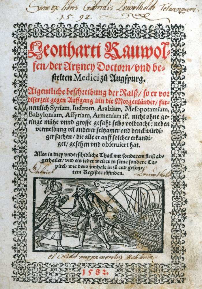Страница из&nbsp;книги Раувольфа, 1582&nbsp;г.