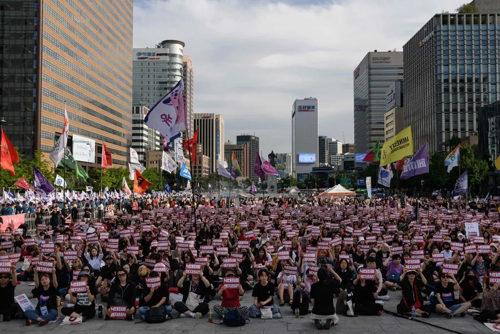 акция протеста против южнокорейских законов об абортах, Сеул, 2018 год.