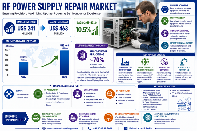 RF Power Supply Repair Market CAGR 10.5% by 2034
