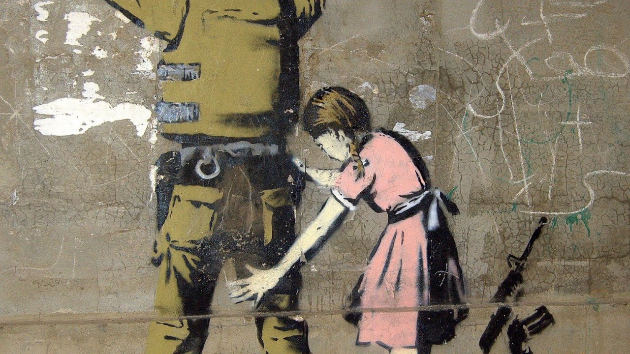 Banksy, граффити, Вифлеем (Западный Берег реки Иордан), 2005&nbsp;год.