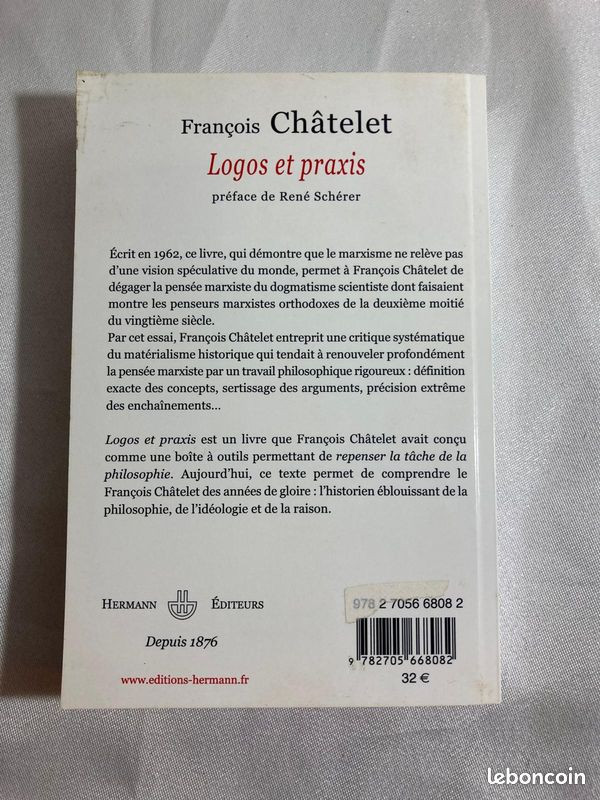 В этой книге, изданной в 1962 году и доказывающей, что марксизм не есть спекулятивное мировоззрение [vision spéculative du monde], Франсуа Шатле освобождает марксистскую мысль от наукообразного догматизма, которым отличались ортодоксальные марксистские мыслители второй половины XX века. Шатле предпринял систематическую критику исторического материализма, стремясь коренным образом обновить марксистскую мысль посредством строгой философской работы — точного определения понятий, четкого выстраивания аргументов и крайней точности логических связей. Шатле задумывал Логос и праксис как набор инструментов, позволяющий переосмыслить задачу философии. Сегодня этот текст позволяет понять Франсуа Шатле периода его расцвета — блестящего историка философии, идеологии и разума.