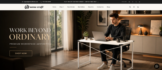 Space saving wall desk
