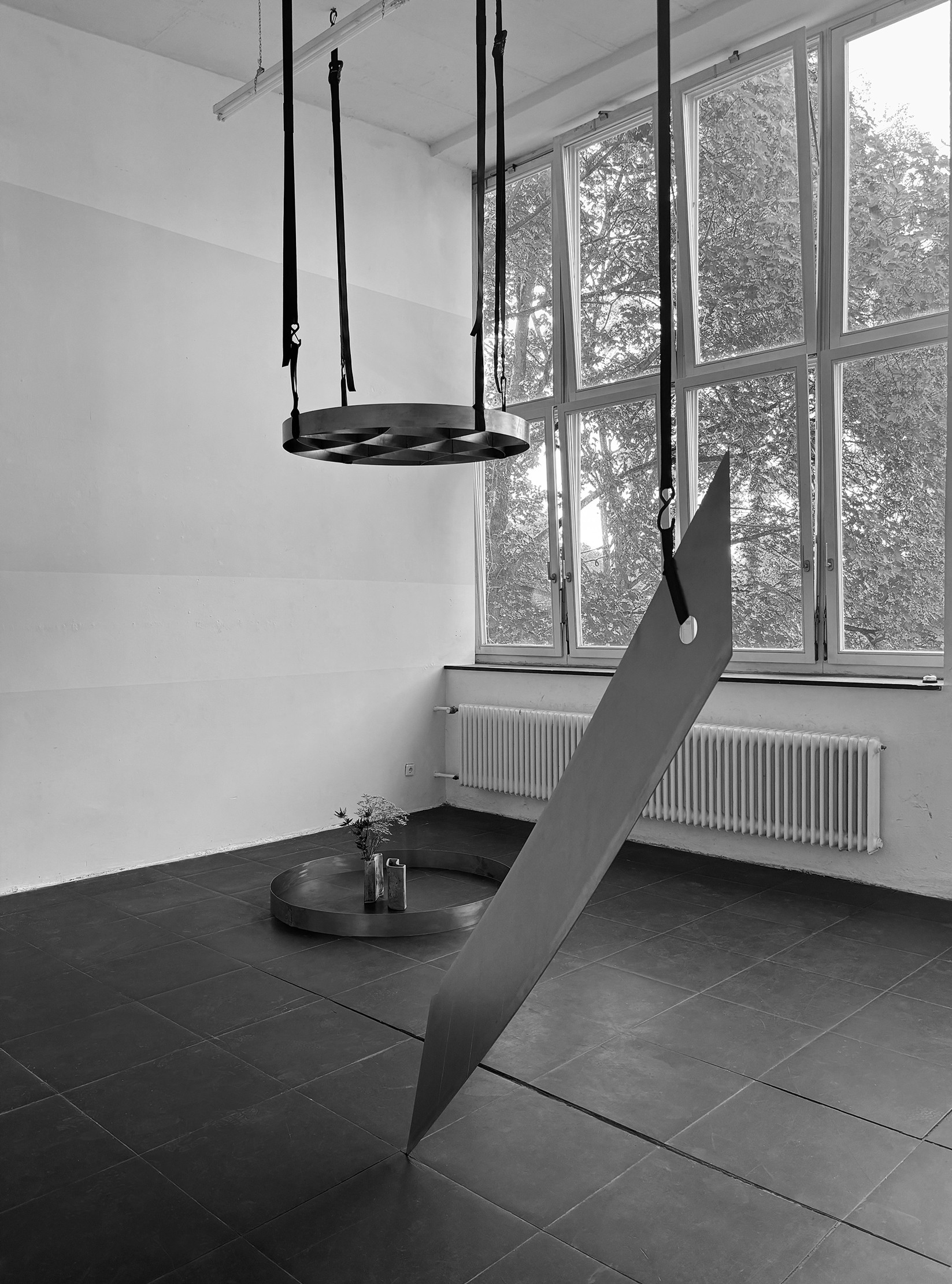Knife (steel, polyester rope), Earth and Moon (the diameter of each circle is 1220 mm which is equal to Nord Stream pipeline outer diameter), 2026