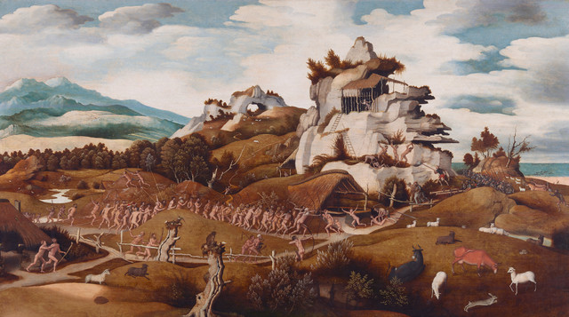 Jan Mostaert, Landscape with an Episode from the Conquest of America, better known as the West Indies Landscape