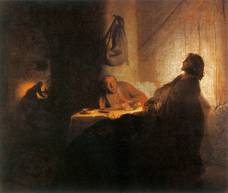 Рембрандт Харменс ван Рейн. Ужин в&nbsp;Эммаусе. 1629