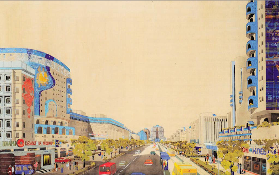 Проект улицы Беруни, Ташкент (1974-1978). Архитекторы: Андрей Косинский и&nbsp;Геннадий Коробовцев.