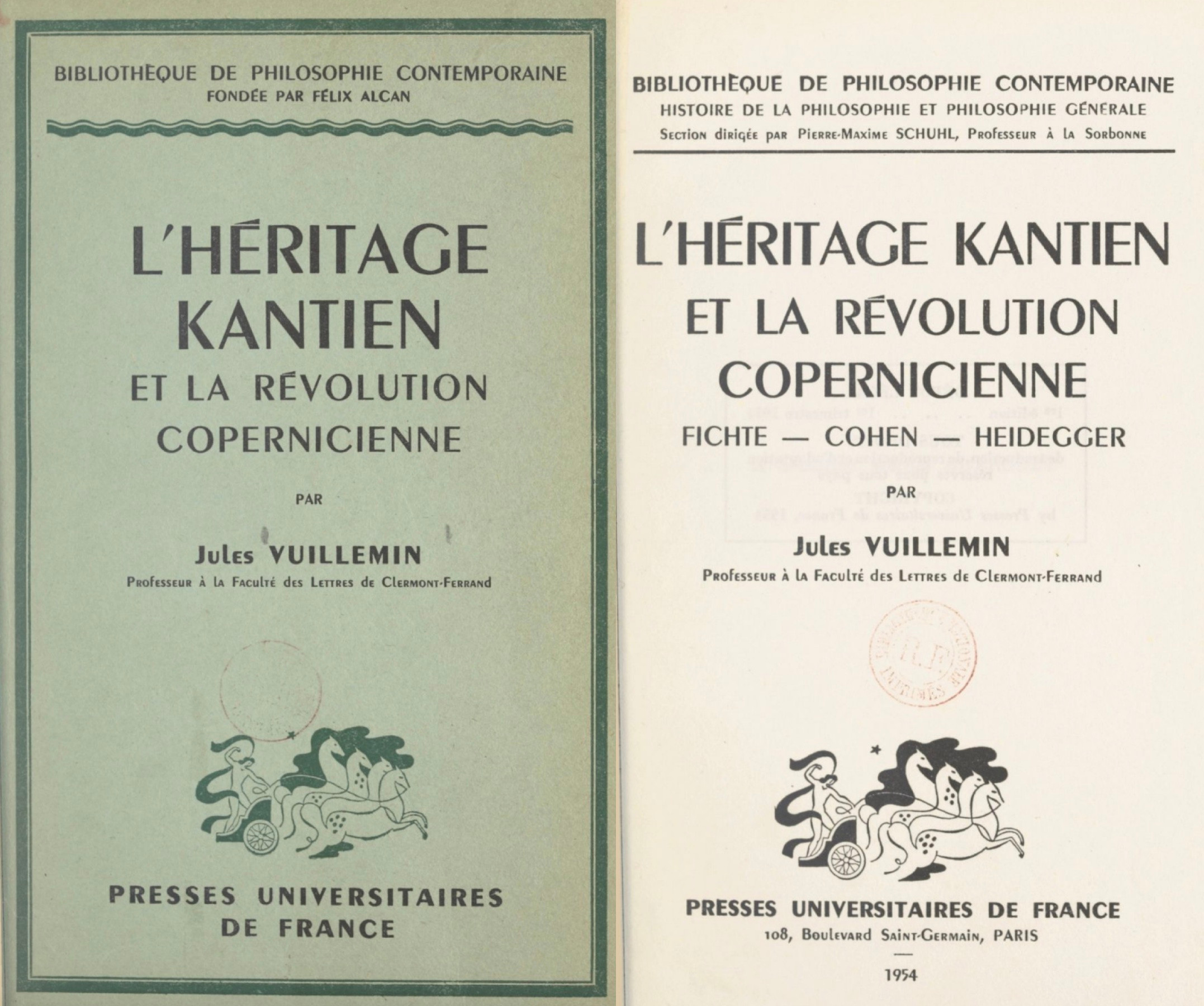 Jules Vuillemin, L’heritage kantien et la révolution copernicienne, Paris, PUF, 1954.