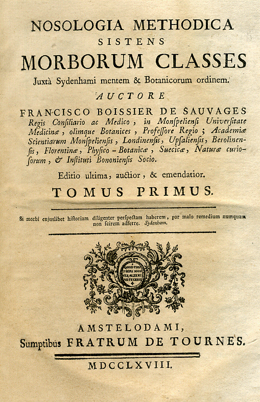 Nosologia латынь. Франсуа де Круа. Франсуа Босье де Лакруа. Boissier.