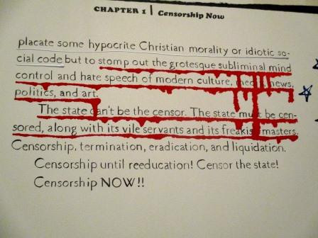 Frances Stark, Ian F. Svenonius’s “Censorship Now”