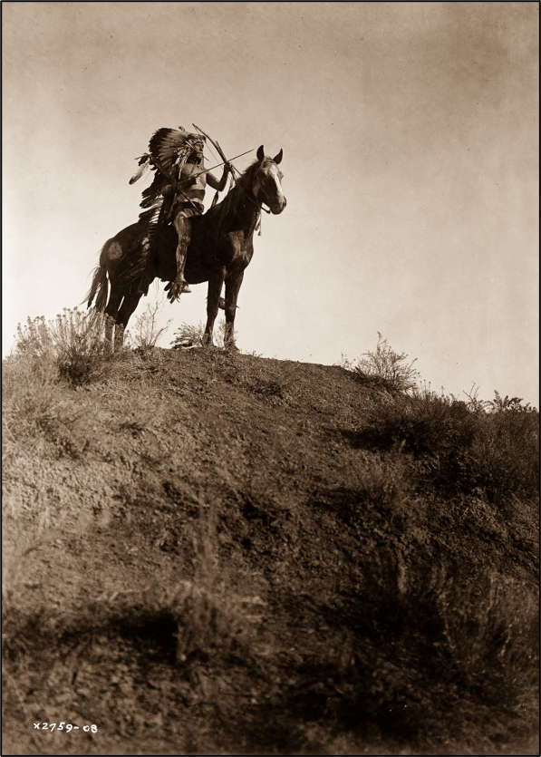 Рисунок 4. Edward Sheriff Curtis 1908&nbsp;год. Индеец племени апсароке верхом на&nbsp;лошади.