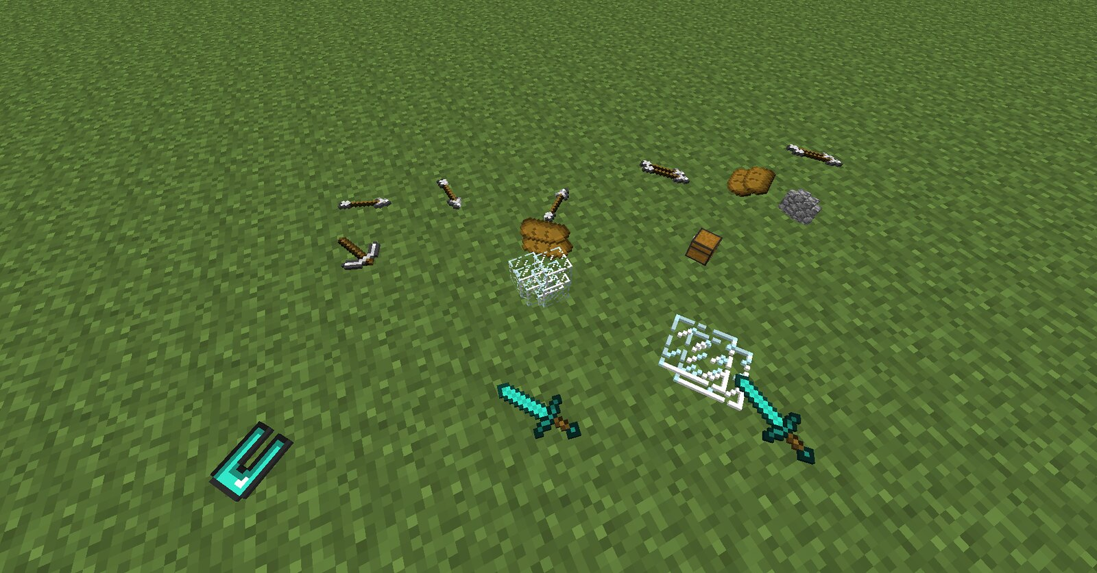 Скриншот Minecraft: предметы, выпавшие из&nbsp;инвентаря.