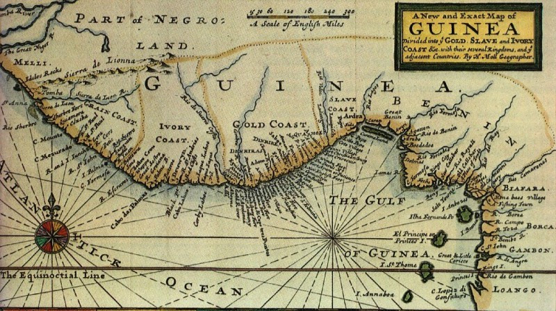 Карта западного побережья Африки, 1725&nbsp;г.