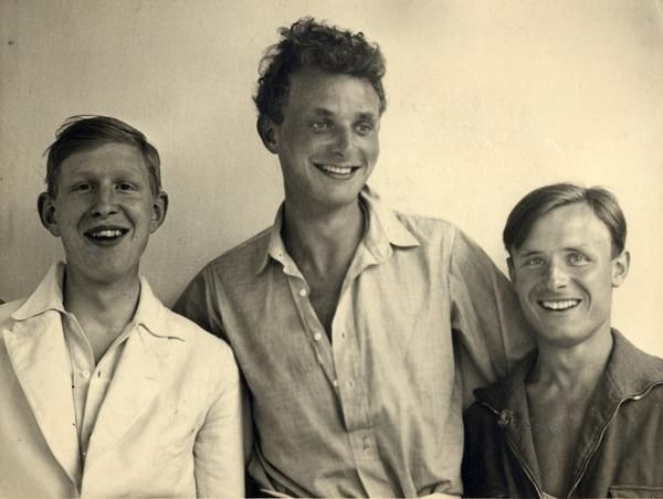 W.H.&nbsp;Auden, Stephen Spender, and Christopher Isherwood on vacation at the North Sea, 1931