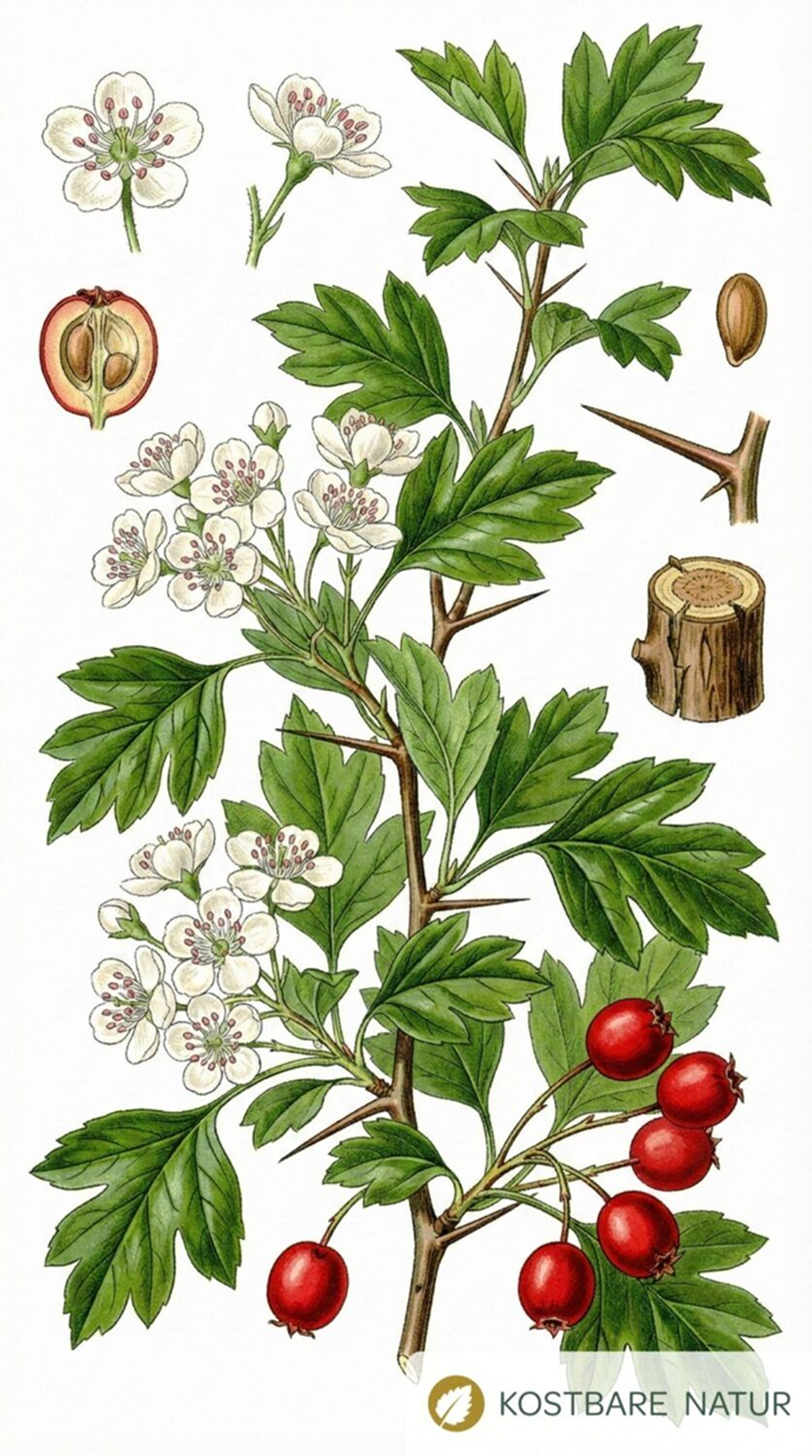 источник: https://www.kostbarenatur.net/anwendungen-und-inhaltsstoffe/weissdorn/?utm_source=Pinterest&amp;utm_medium=organic 