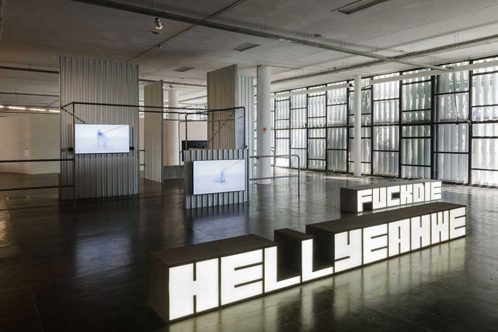 Installation view of Hell Yeah Fuck We Die, 2016 © Hito Steyerl