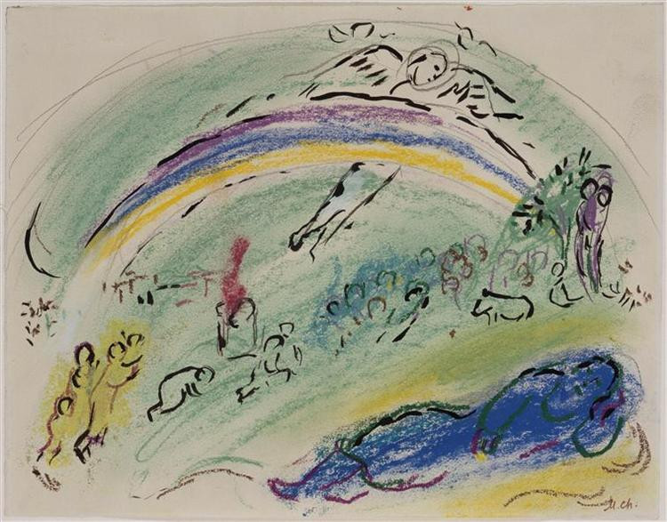 Марк Шагал «Ной и радуга» (1966), набросок