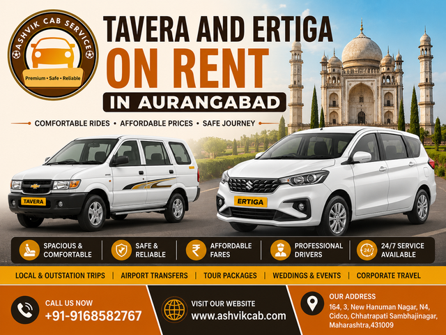 Tavera and Ertiga on Rent in Aurangabad – Comfortable, Affordable & Reliable Cab Service by Ashvik Cab