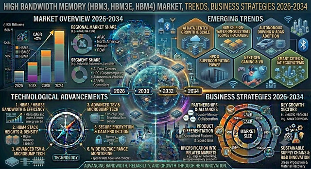 High Bandwidth Memory (HBM3, HBM3E, HBM4) Market, Trends, Business Strategies 2026-2034