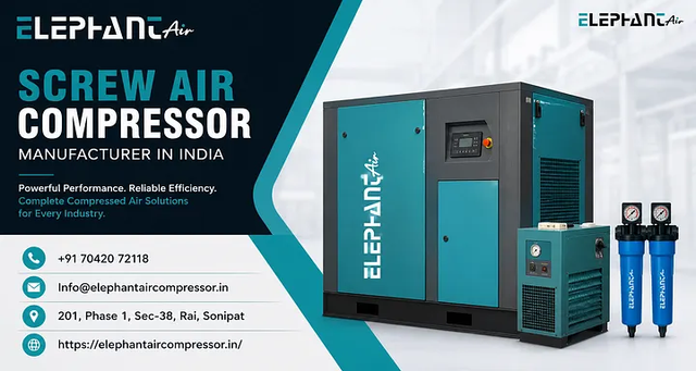 Two Stage Screw Air Compressor Manufacturer in Sonipat