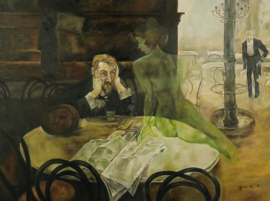 «Пьющий абсент» (Виктор Олива, 1901)