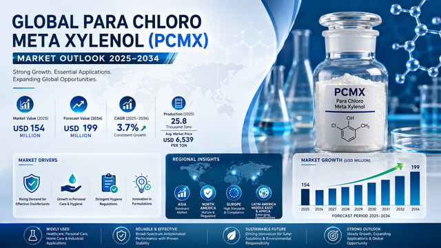 Para Chloro Meta Xylenol Market Analysis: USD 199 Million Opportunity by 2034