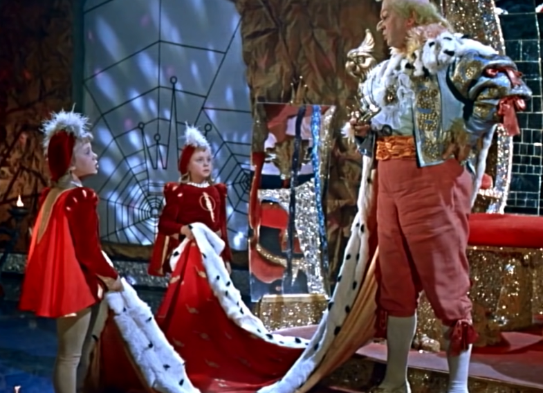Фрагмент из&nbsp;советского фильма-сказки «Королевство кривых зеркал» (1963&nbsp;г., реж. А. Роу)