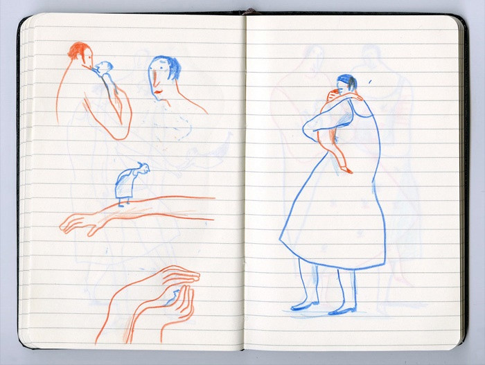 Sketches by Albertina Zullo for the book “My Baby”