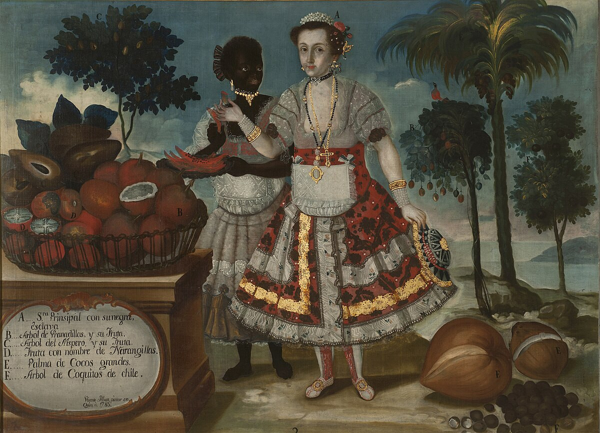 Висенте Альбан, «Аристократка и&nbsp;ее чернокожая рабыня», 1783&nbsp;год. Los Angeles County Museum of Art. 