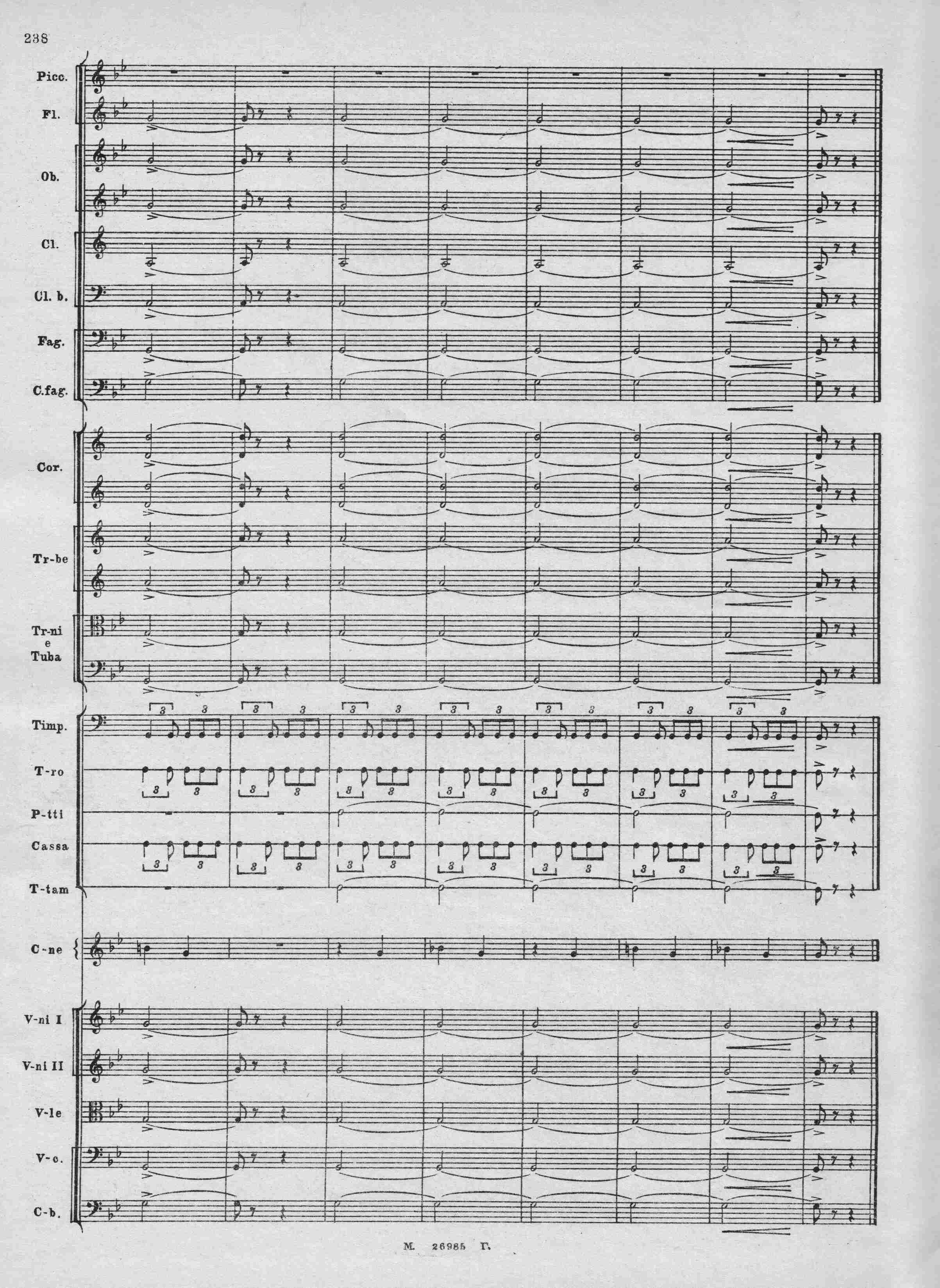 The final page of the score for Symphony No. 11