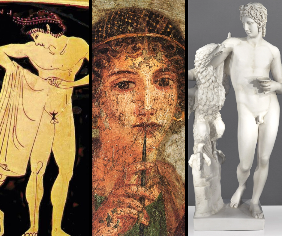 Греческое искусство мы знаем по&nbsp;росписям на&nbsp;вазах, барельефам, скульптурам, в&nbsp;основном, в&nbsp;римских копиях и, конечно же, по&nbsp;текстам философов, комедиографов, трагиков, поэтов и&nbsp;поэтесс