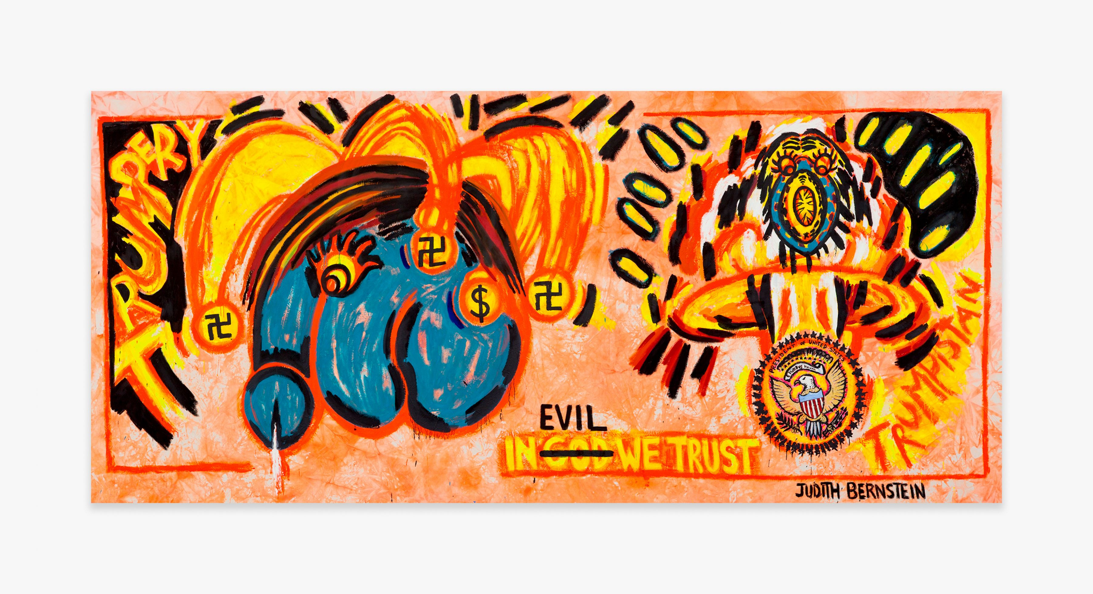 Judith Bernstein, In Evil We Trust, 2017. From: venusovermanhattan.com