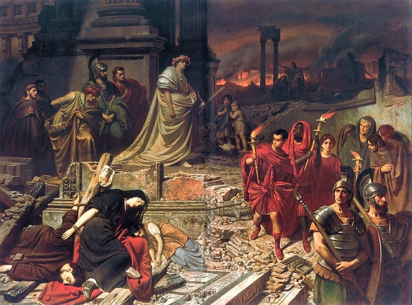 Карл Теодор фон Пилоти. Нерон смотрит на&nbsp;горящий Рим (ок. 1861)