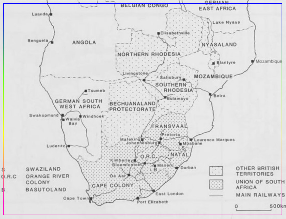 Южная Африка, 1910. Источник: «The Atlas of Apartheid» — A. J. Christopher