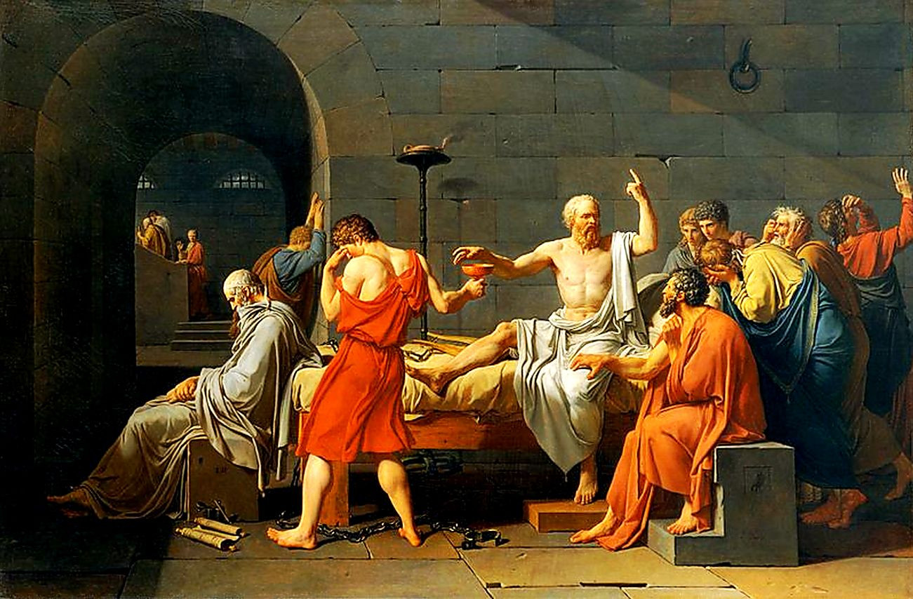 картина Давид Жак-Луи Давид Жак-Луи, картина «Смерть Сократа», 30×20&nbsp;см, на&nbsp;бумаге. 