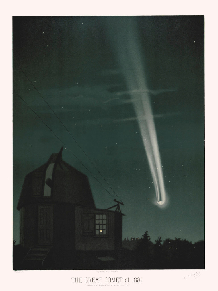 Распечатка Великой Кометы, Этьен Трувело, 1881&nbsp;год. (Мичиганская библиотека).