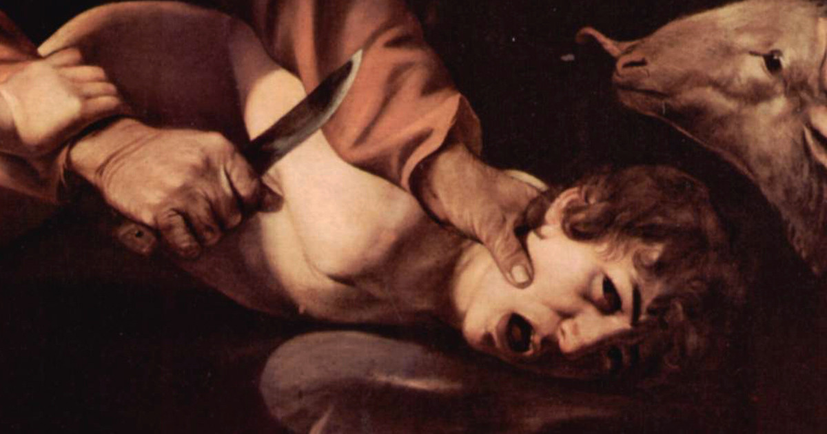 Фрагмент картины Караваджо «Жертвоприношение Исаака»